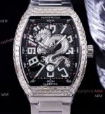 Iced Out Franck Muller Vanguard Yachting Black Dragon Dial Copy Watches